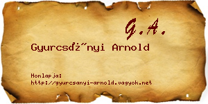 Gyurcsányi Arnold névjegykártya